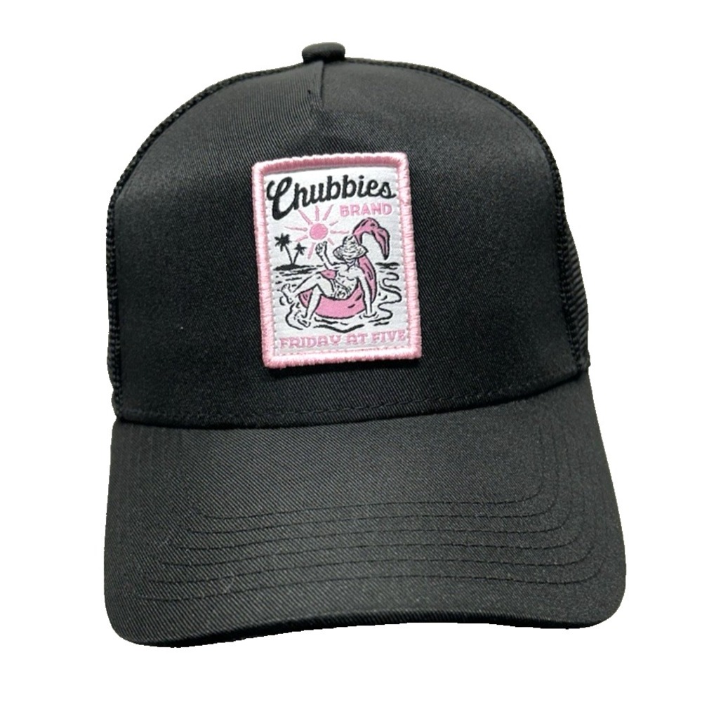 Chubbies The Backstage Black OSFM Men's Trucker Hat Cap (YB)